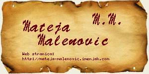 Mateja Malenović vizit kartica